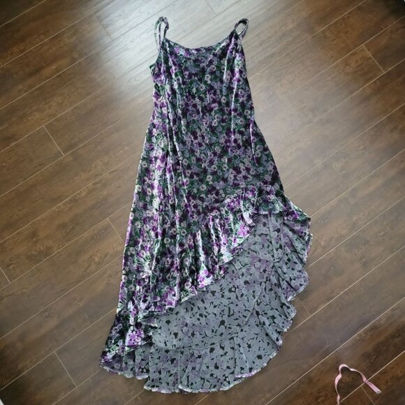 The Wolf Gang Rhapsody Asymmetrical Velvet Dress Women L Whimsygoth Y2K Designer - Picture 3 of 11